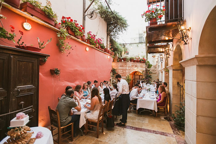 outdoor Crete wedding reception