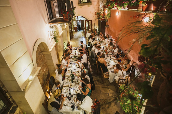 outdoor Crete wedding reception