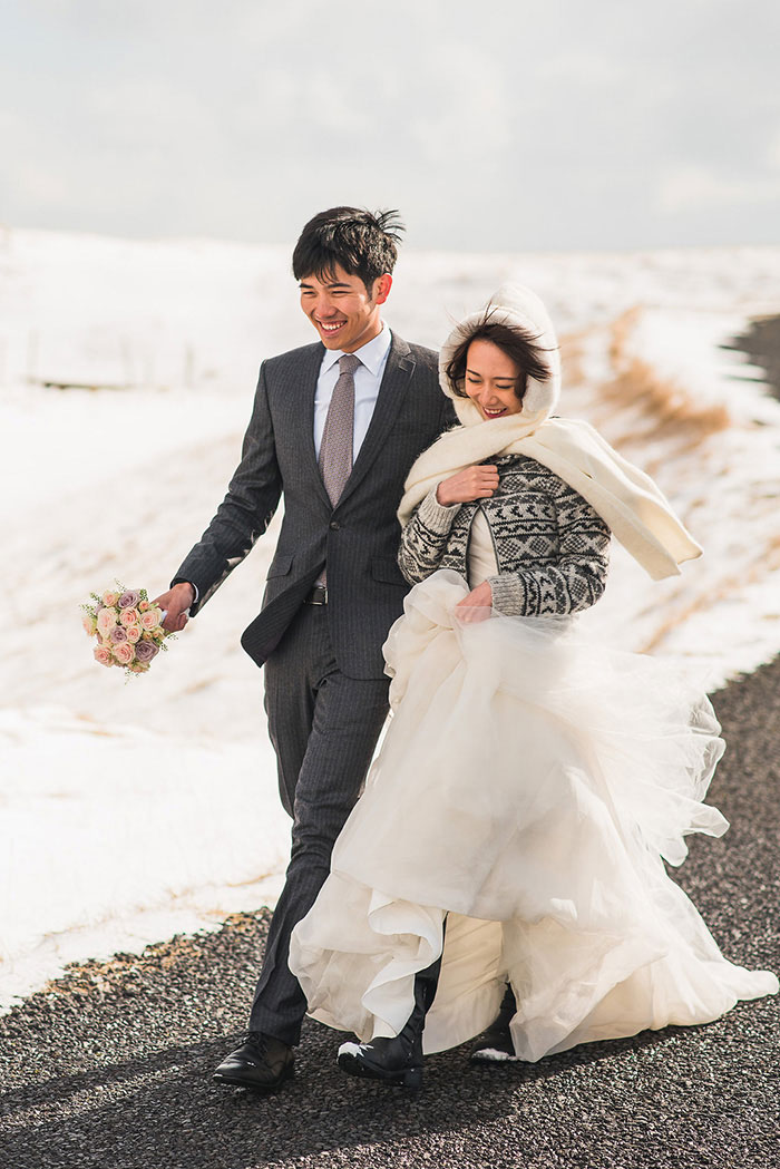 bride and groom leaving chapel