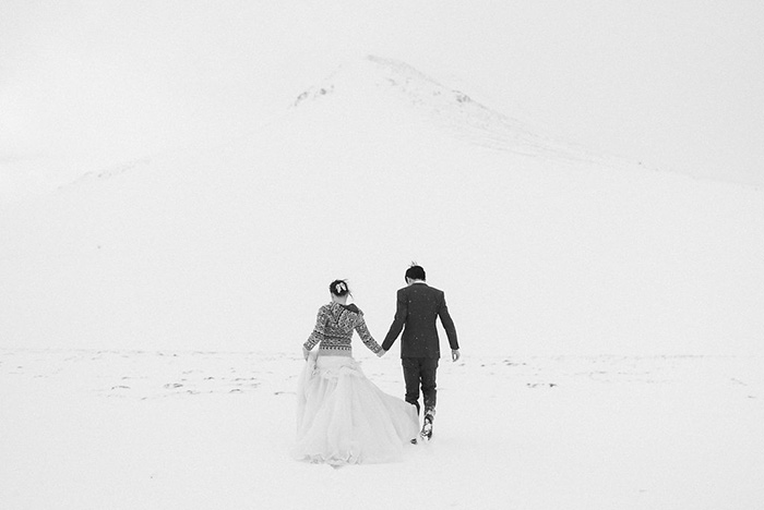 bride and groom portrait in Iceland