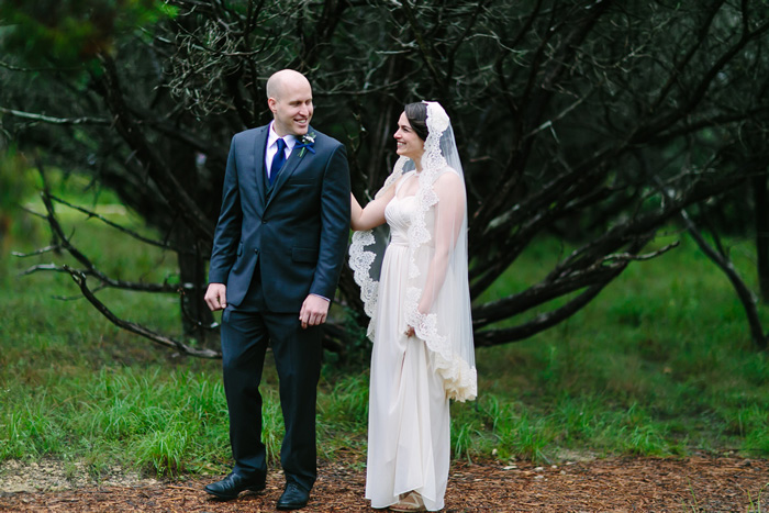 bride and groom first look