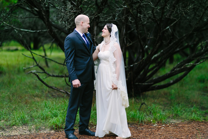 bride and groom first look