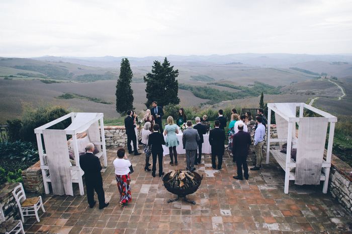 outdoor Tuscan wedding ceremony