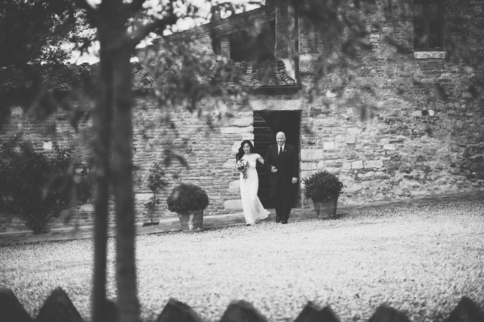 bride walking with her dad