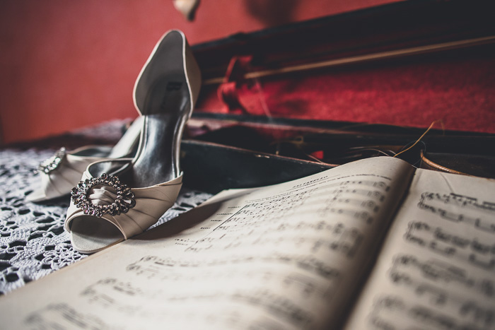 wedding shoes on sheetmusic