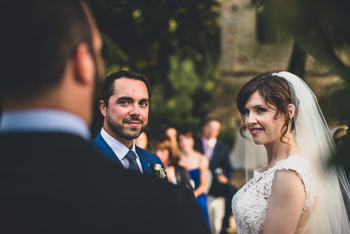 outdoor Tuscan wedding ceremony