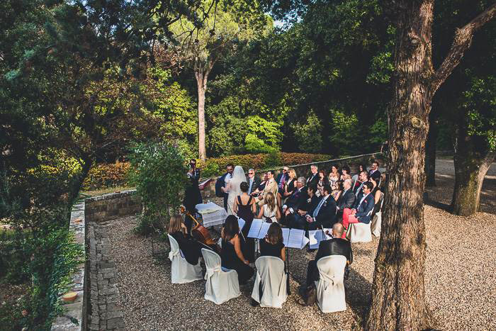 outdoor Tuscan wedding ceremony