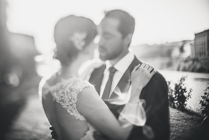 romantic bride and groom portrait