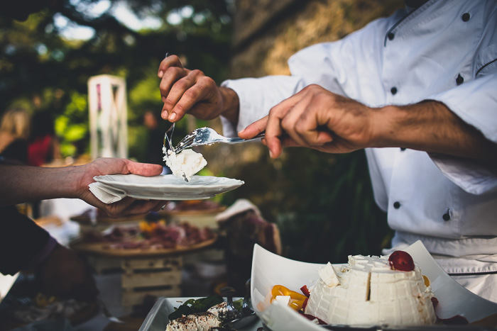 Tuscan wedding reception food