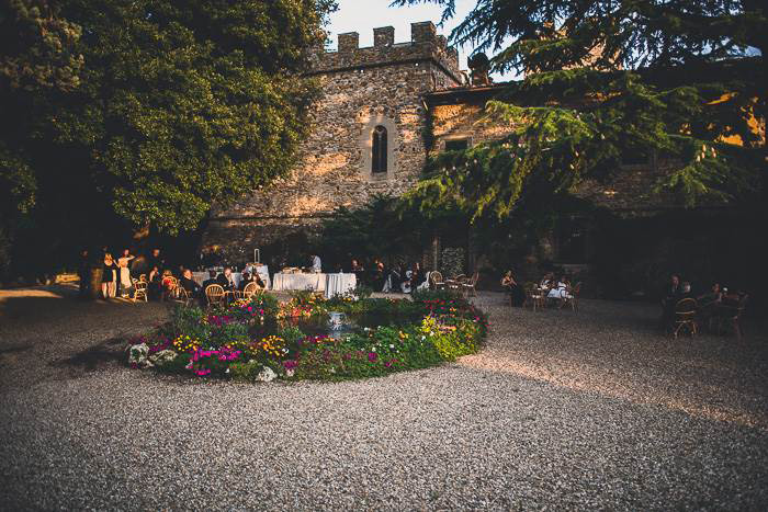outdoor Tuscan wedding reception