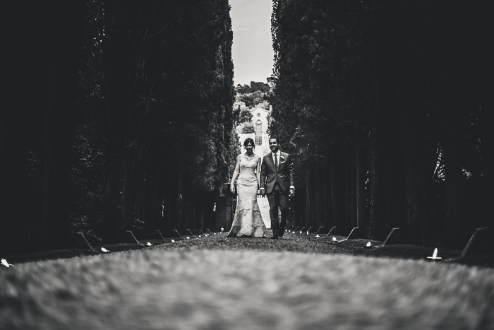 bride and groom walking