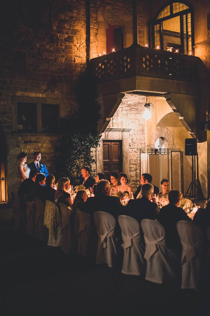 bride and groom giving speech