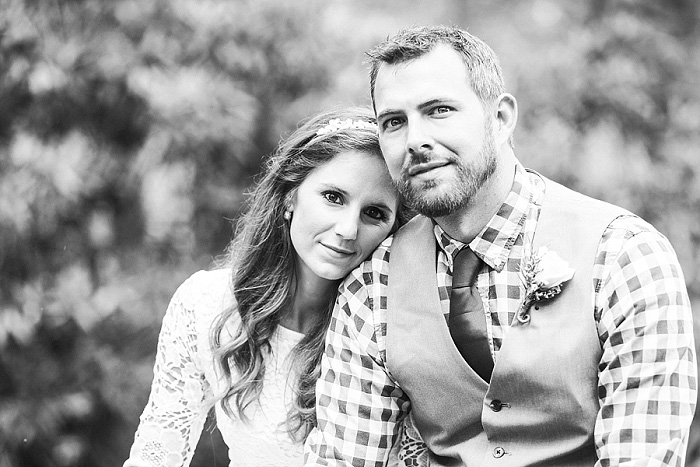 black and white bride and groom portrait