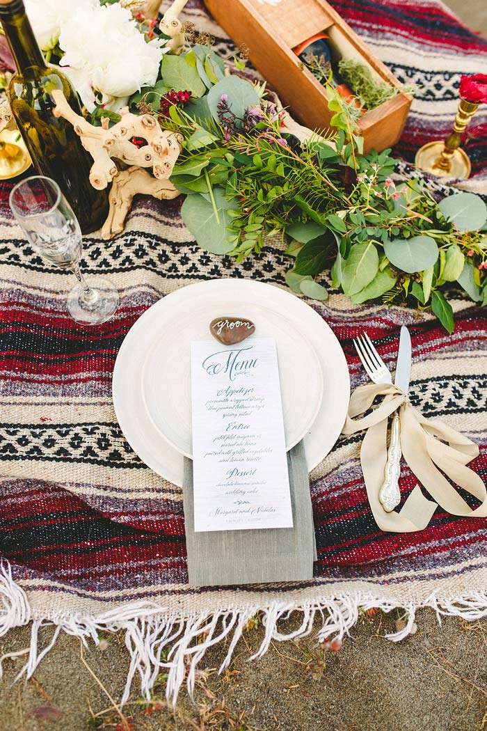 boho wedding picnic spread