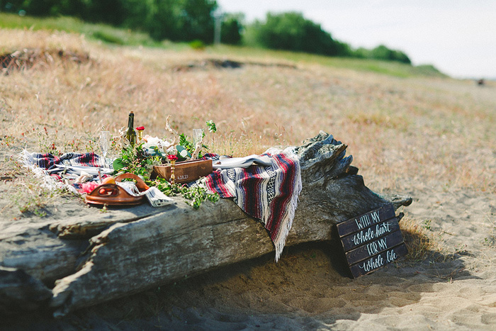 beach wedding picnic