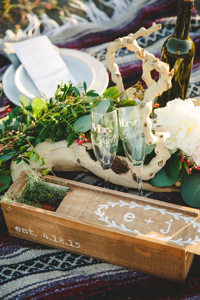 boho wedding picnic spread