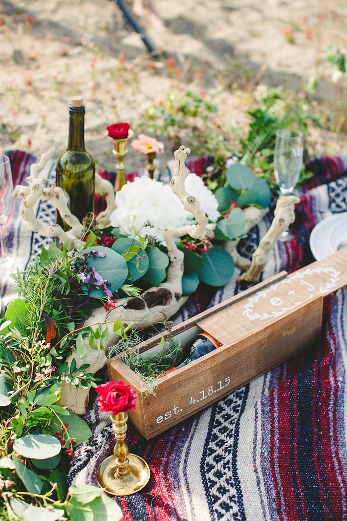 boho wedding picnic spread