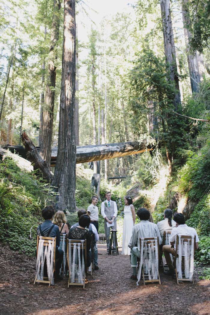 wedding ceremony in the woods