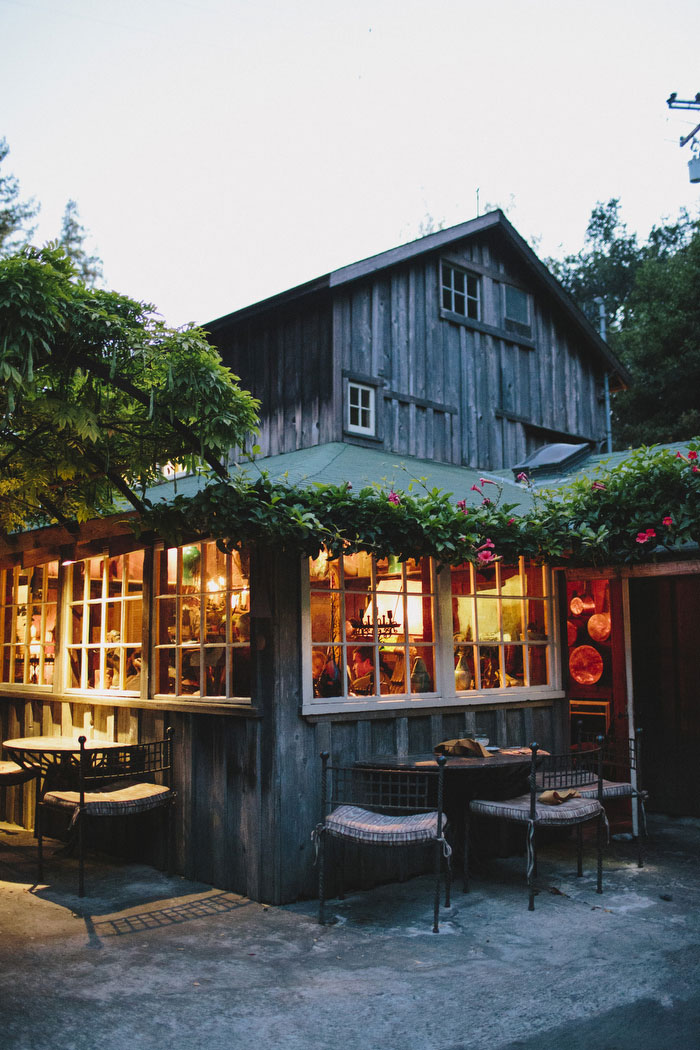 cottage lit up inside 