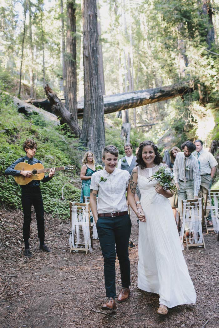 brides walking up the aisle