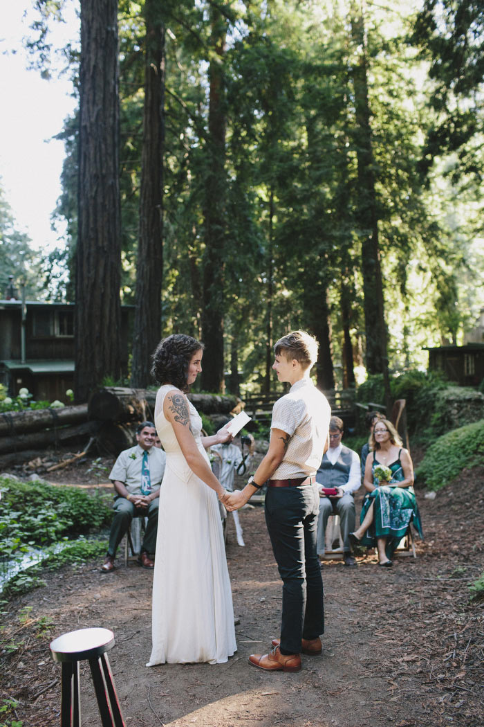 wedding ceremony in the woods