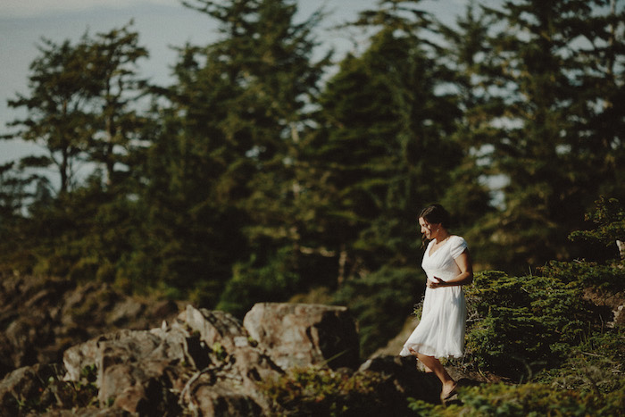 bride walking to meet her groom