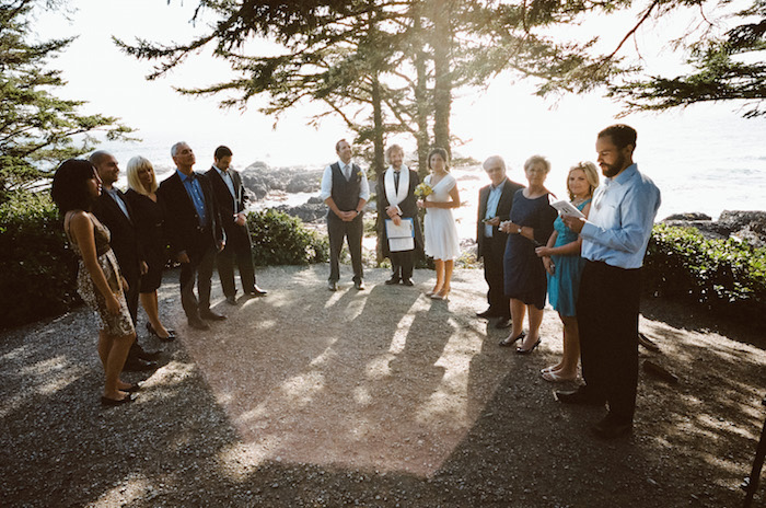 outdoor Ucluelet wedding ceremony