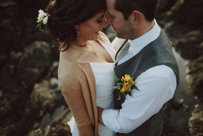 intimate bride and groom portrait