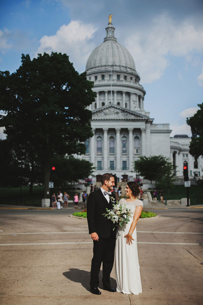 Bride and and groom portrait in Winsconsin