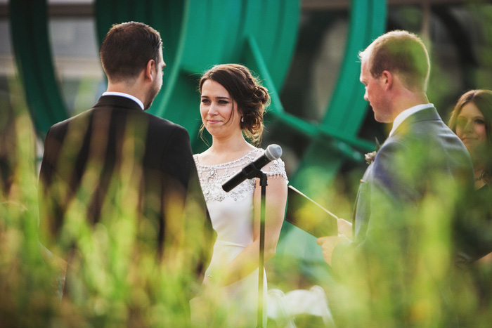 bride looking at groom during ceremony