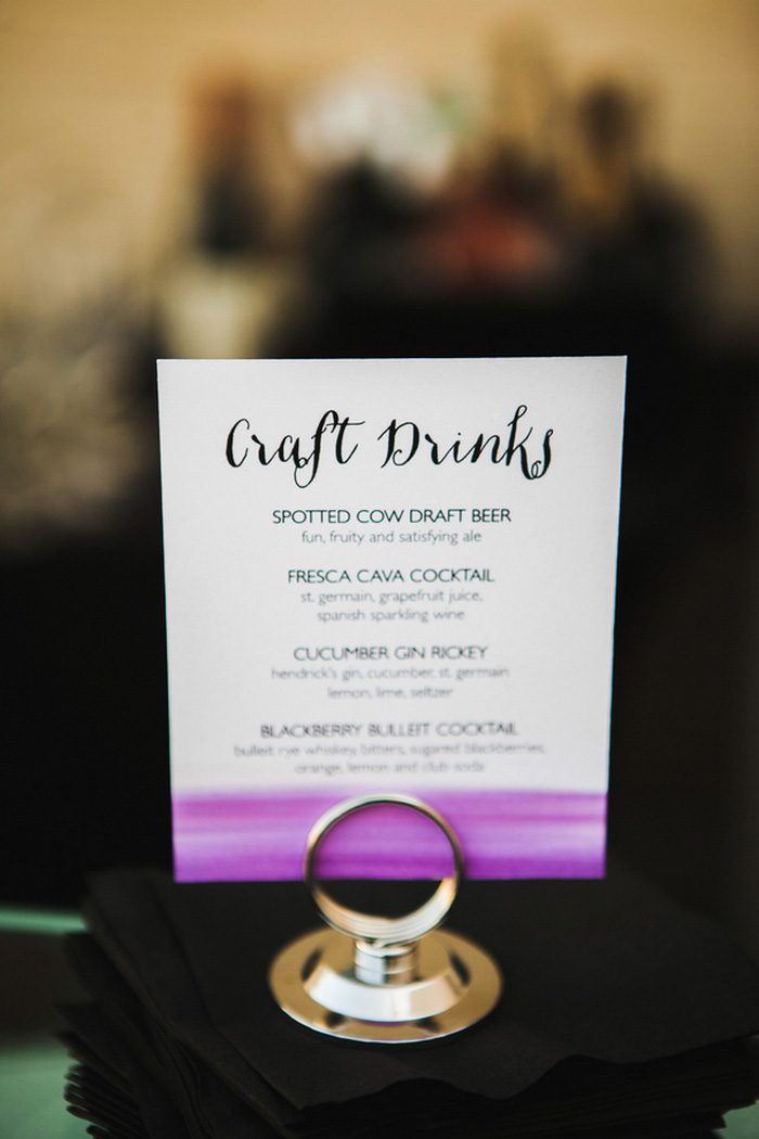 water-colour wedding drink sign