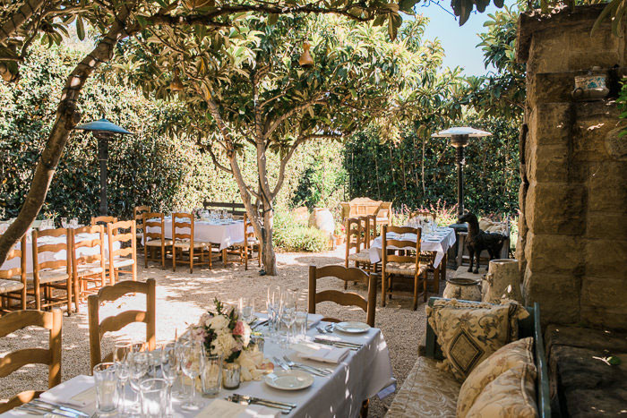 San Ysidro ranch wedding reception set-up