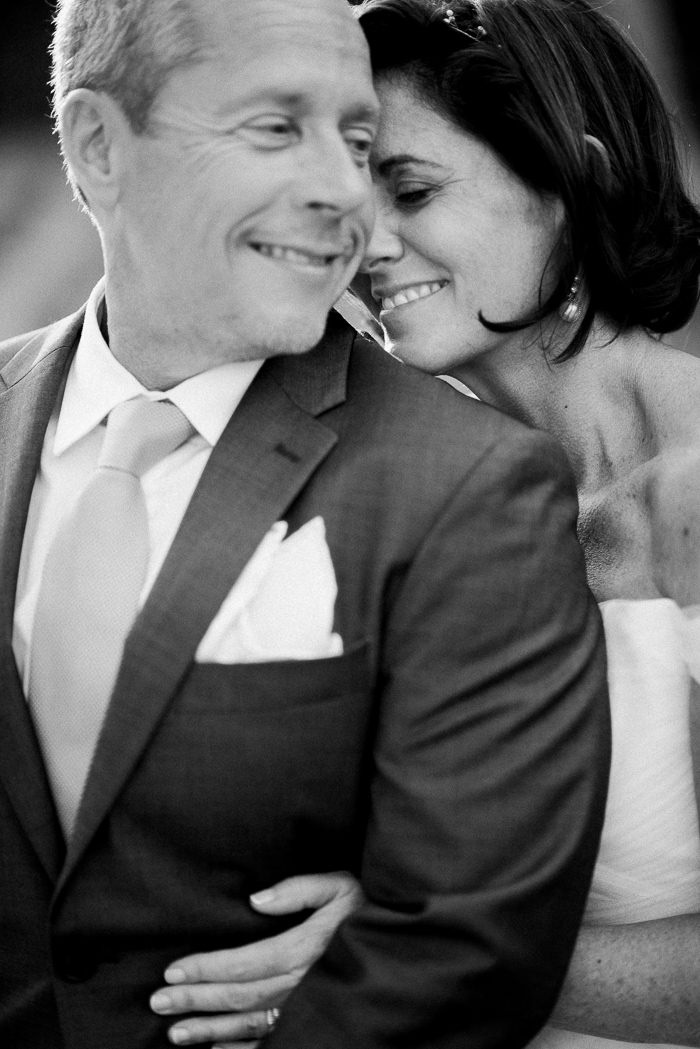 close-up bride and groom portrait