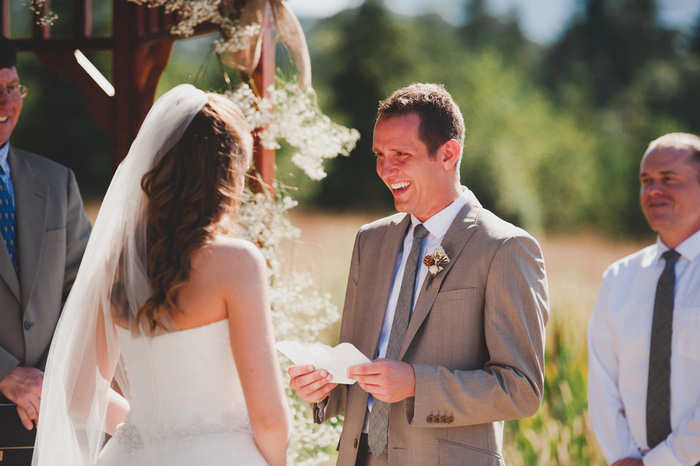 groom reading his vows