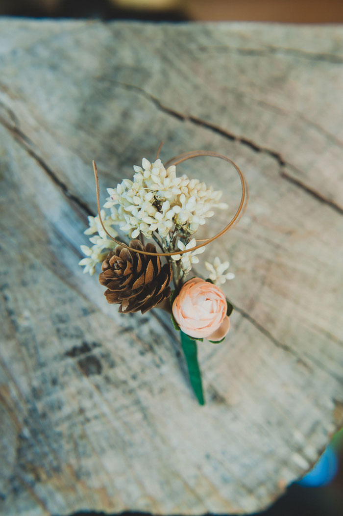 pine cone boutonniere