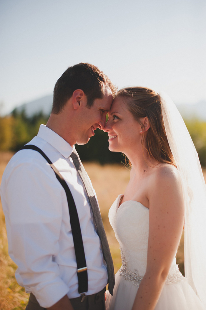 bride and groom portrait head to head