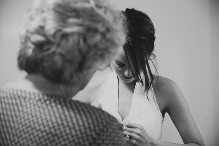 bride getting dressed