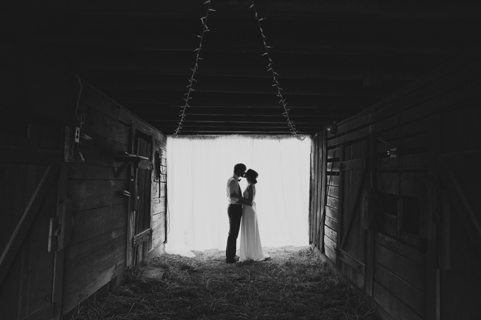 bride and groom silhouette portrait