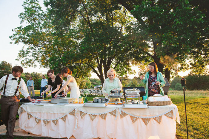 backyard wedding reception