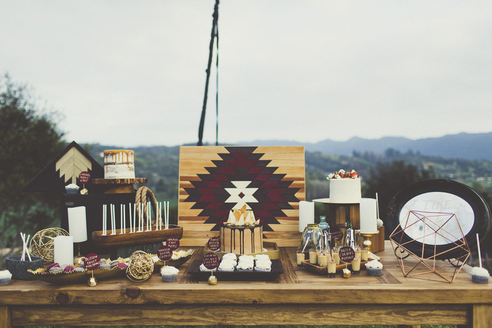 boho dessert table