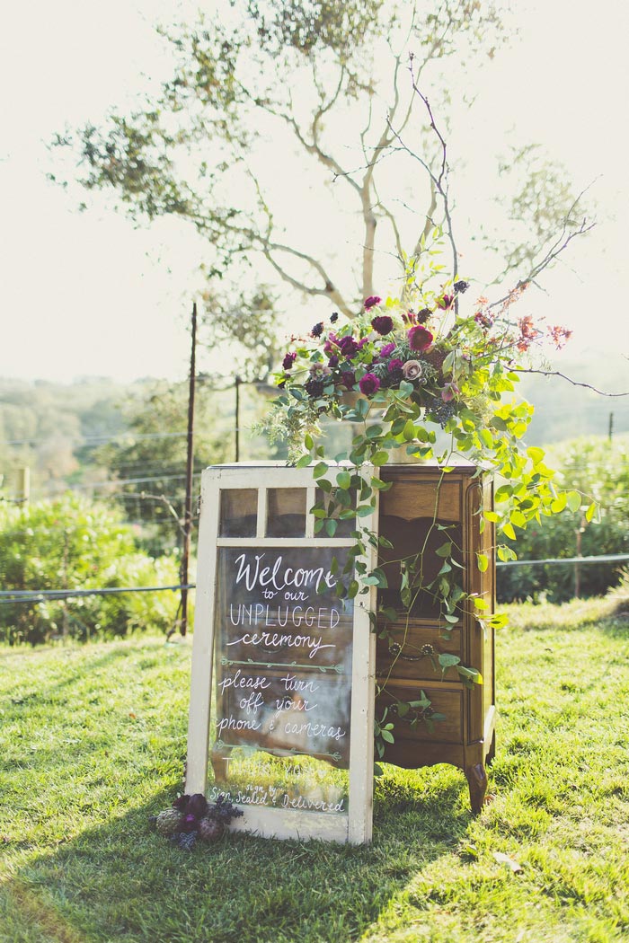 chalkboard wedding sign