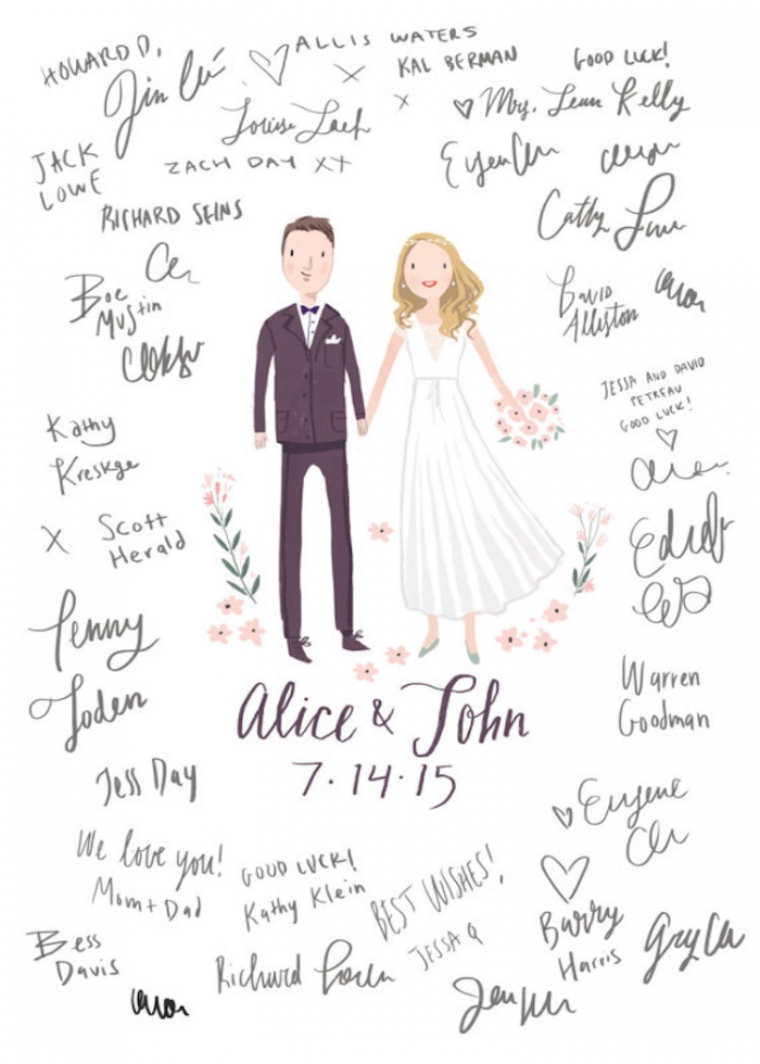 custom illustration guest book