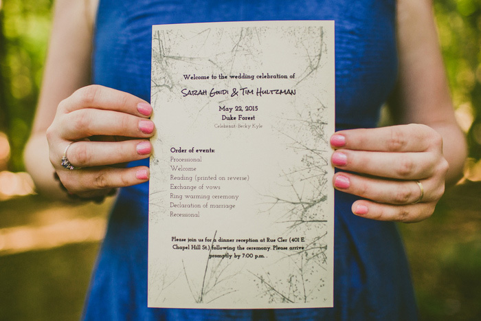 wedding program