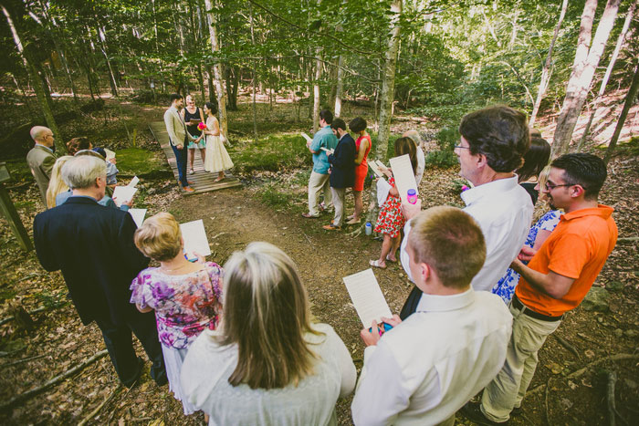 woodland wedding ceremony