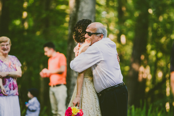 bride hugging father