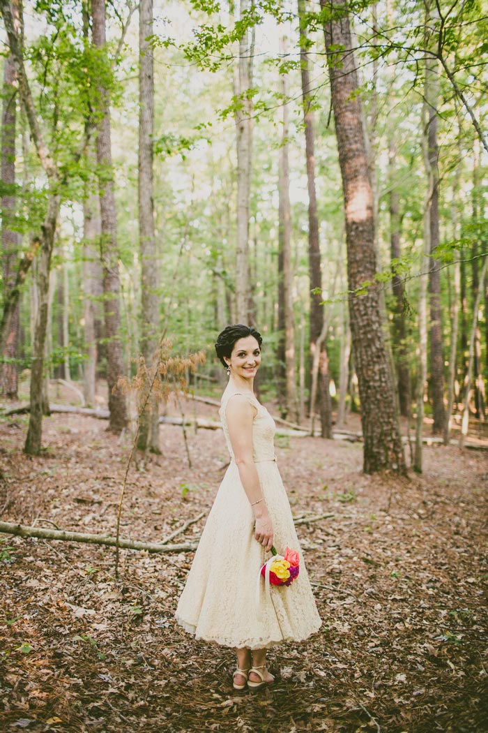 bride portrait in the woods