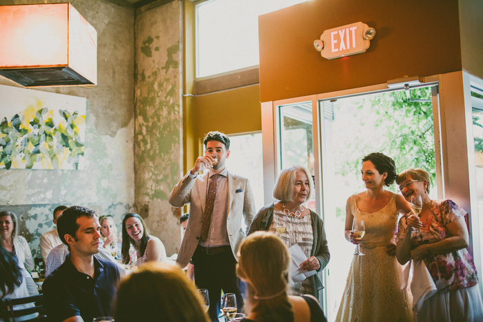 bride and groom at reception