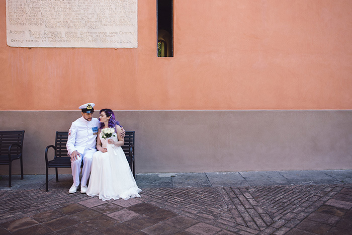 bride and groom portrait in Italy