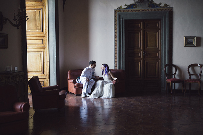 bride and groom portrait in Italy