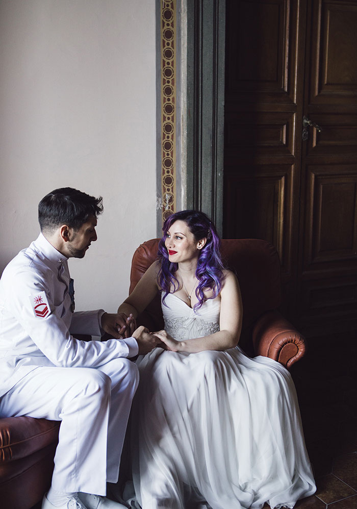 bride and groom portrait in Italy